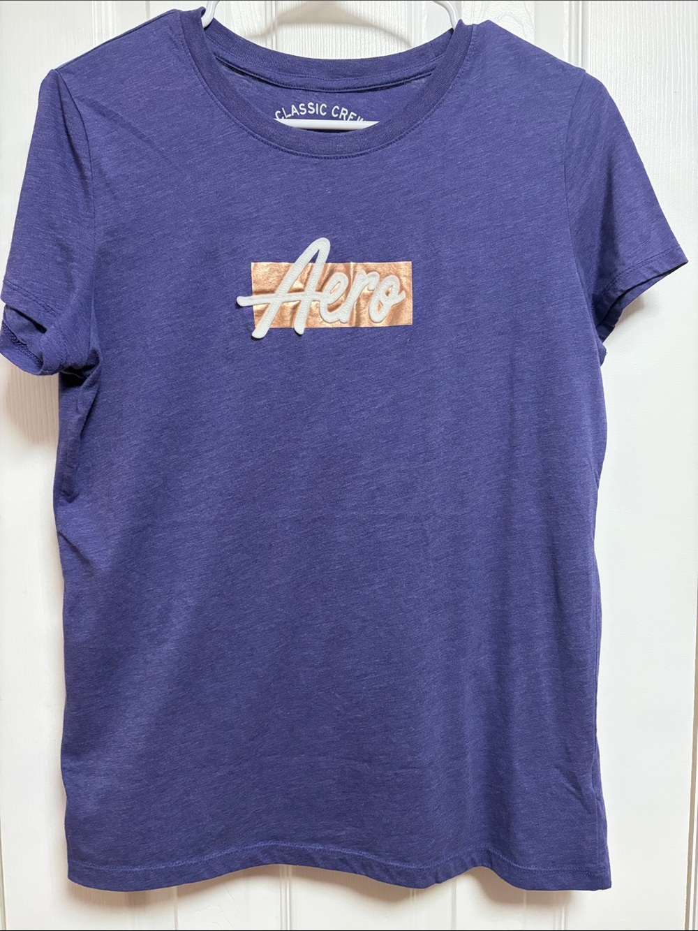 Aeropostale Classic Crew Purple Logo Tee